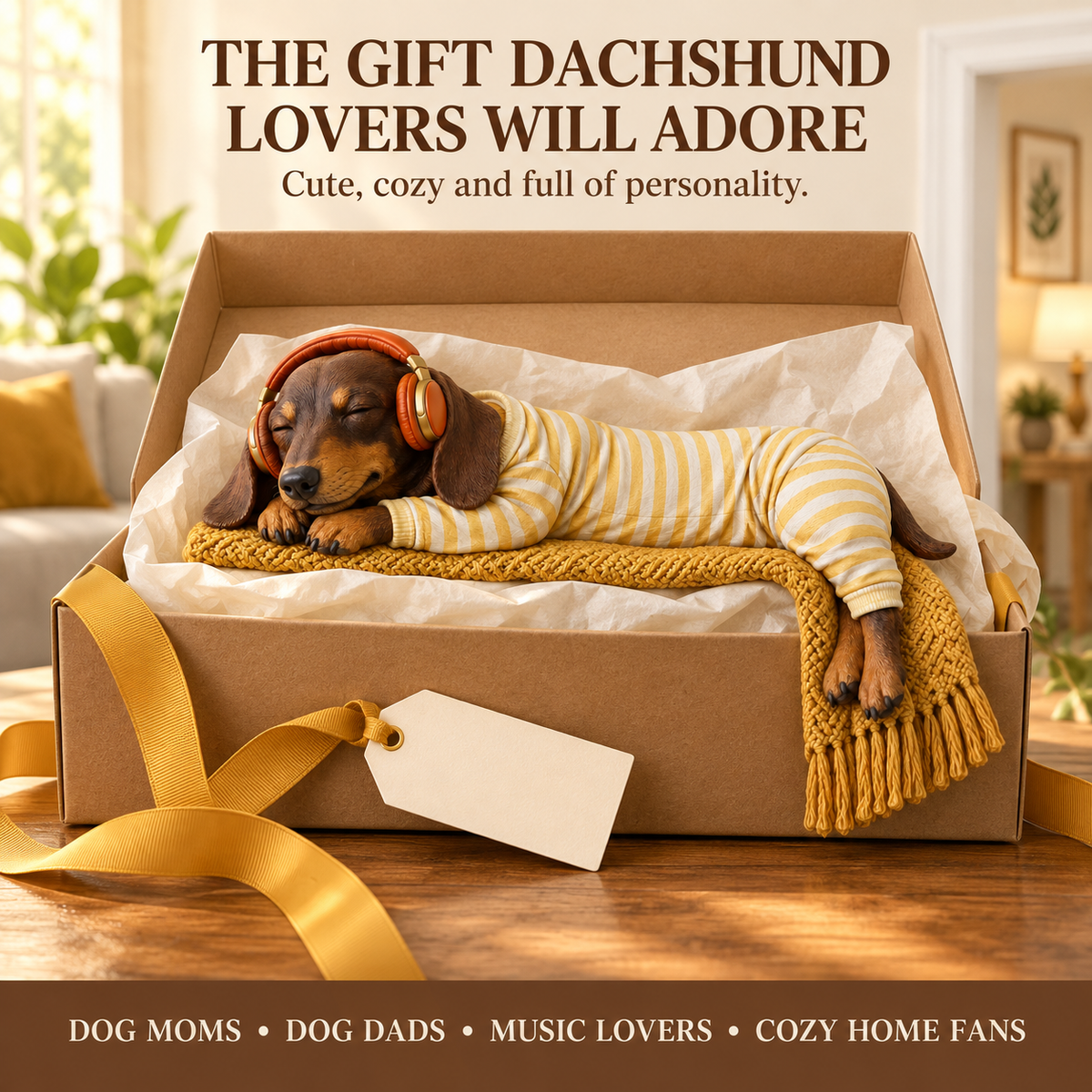 š¶Sleeping Dachshund Door Topper