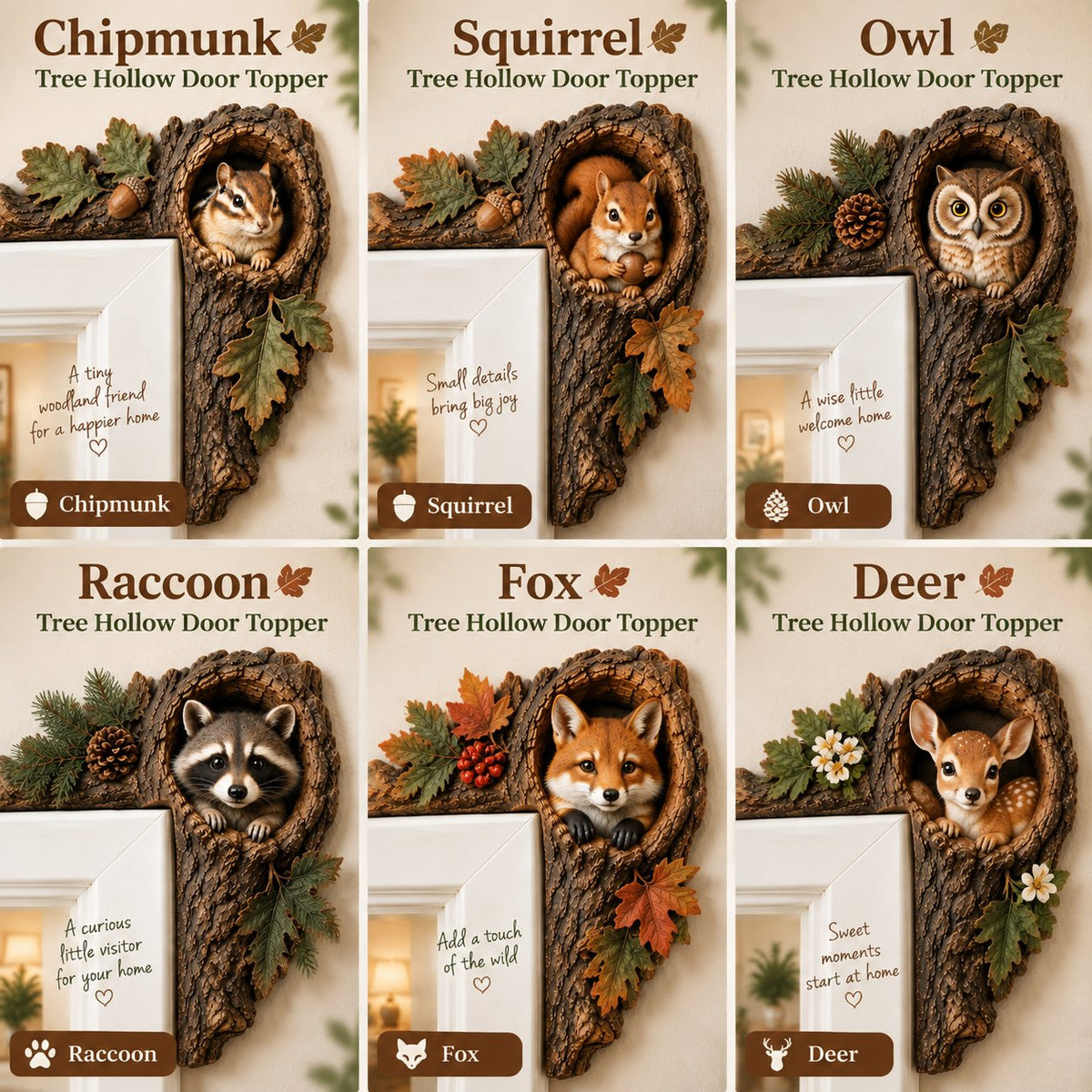 🎅 2026 Christmas Gift 50% Off--⏰LAST DAY 50% OFF 🐿️ 3D Chipmunk Tree Hollow Door Topper | Woodland Animal Doorway Decor For Cozy Nature Homes
