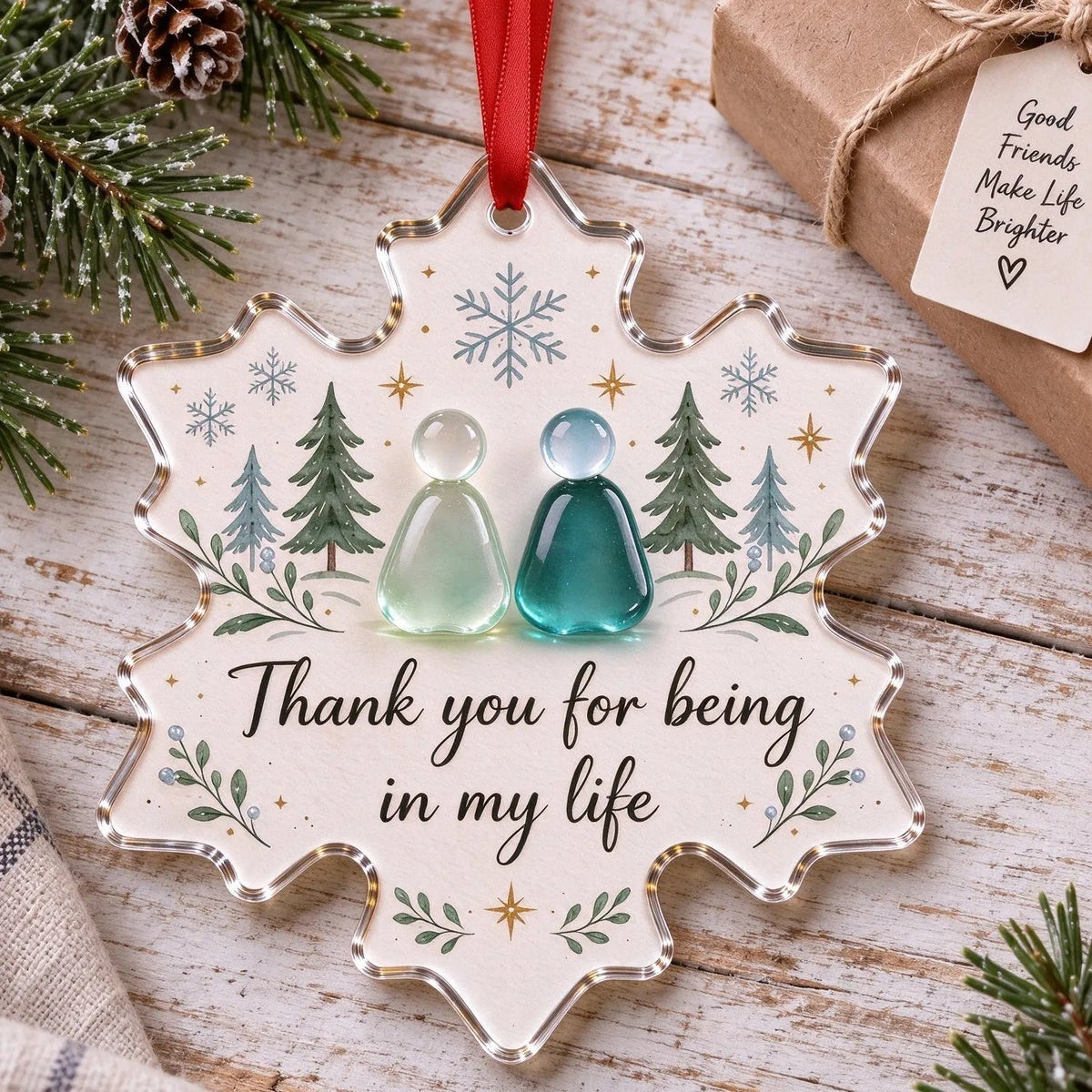 💗Handcrafted Snowflake Sea Glass Keepsake Ornament | A Meaningful Gift for Someone Special
