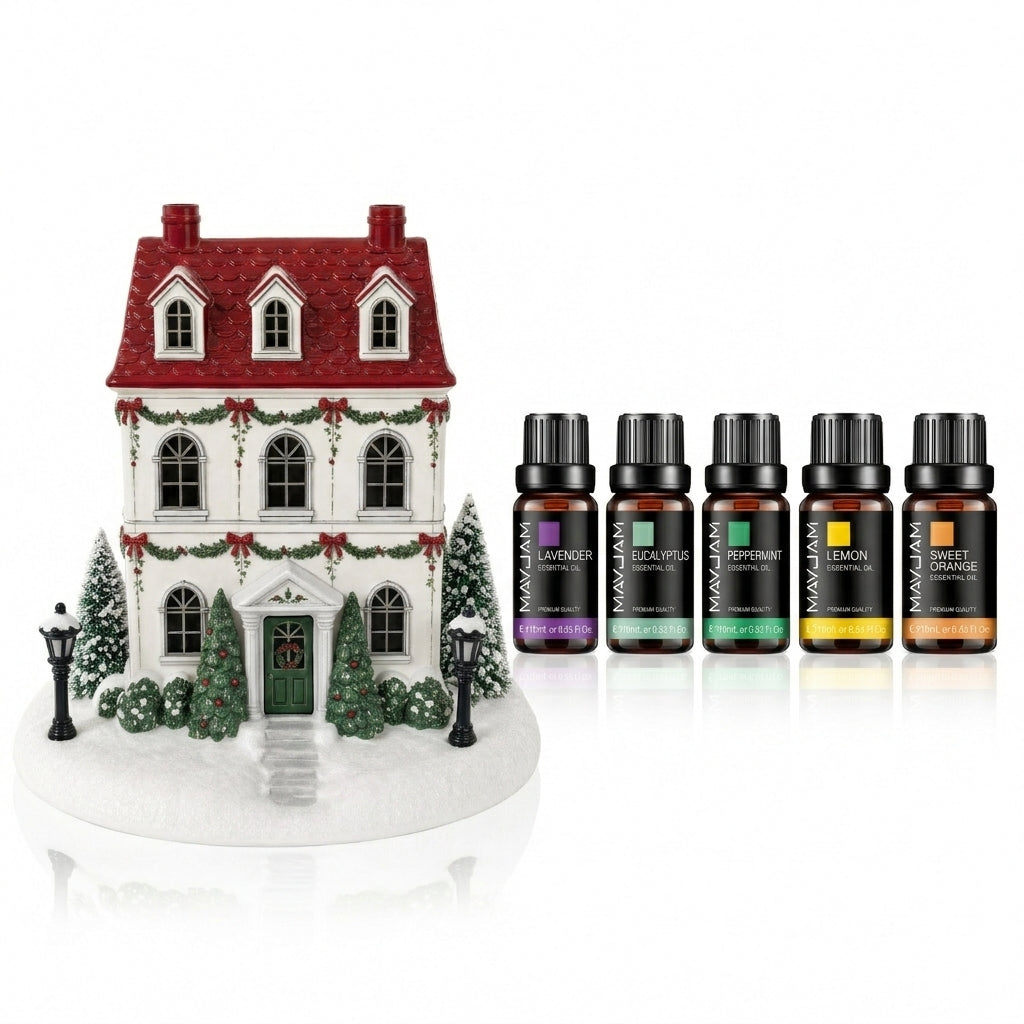 π Christmas House Aroma Diffuser β Gentle Mist & Glowing Windows