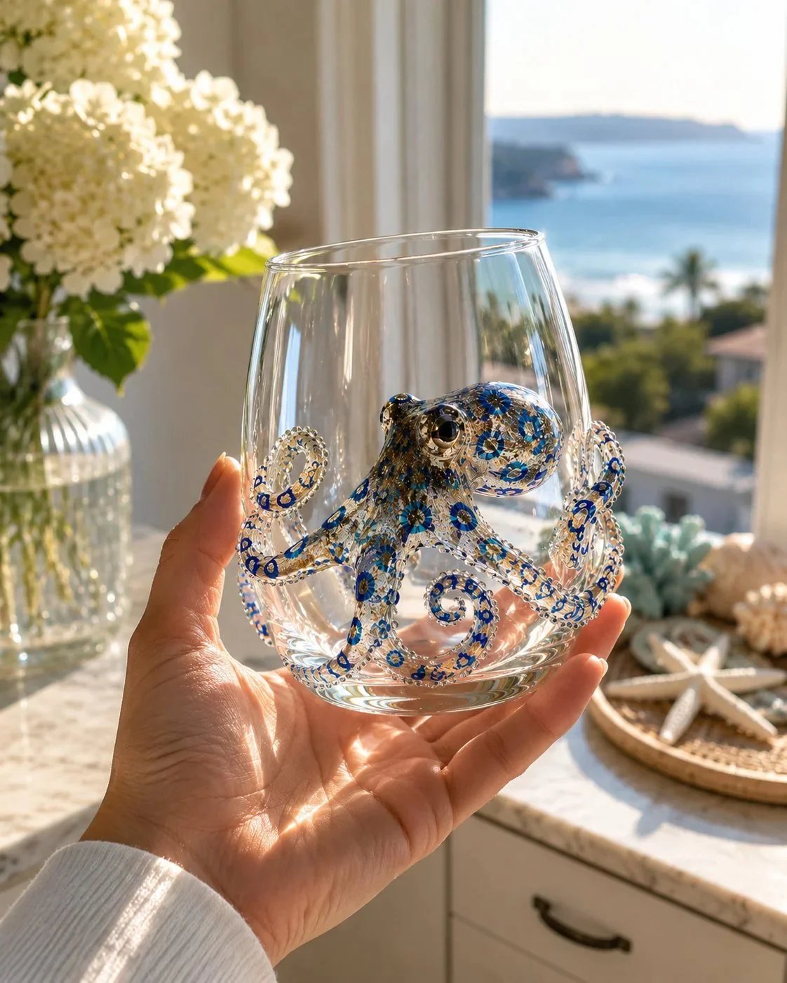 ππThe Perfect Beach House Gift π3D Ocean Animal Artisan Glassware Collection