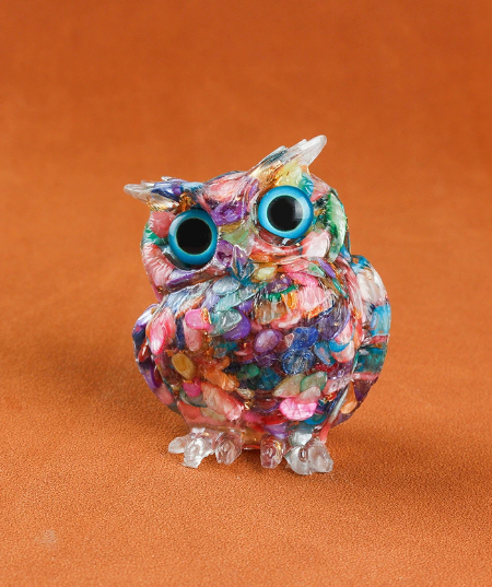 ๐ฅHandmade Natural Crystal Gemstone Owl