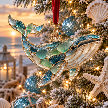 🎅 2026 Christmas Gift 50% Off--2026 Ocean Christmas Series Sea Glass Ornament Collection – Seahorse, Octopus, Jellyfish, Shark, Sea Turtle & Whale Coastal Holiday Keepsakes