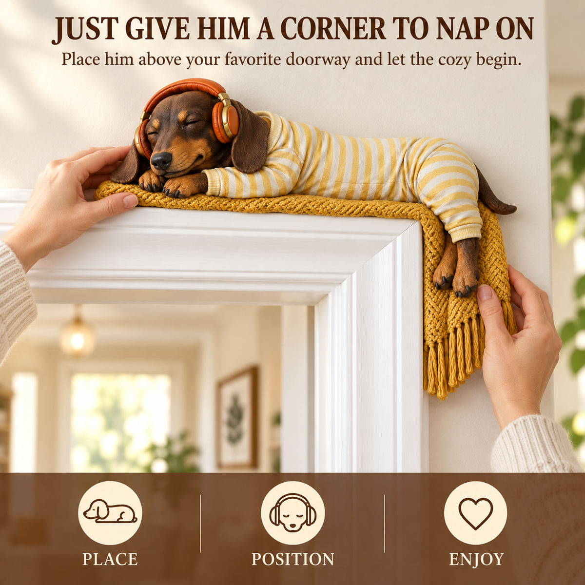 🐶Sleeping Dachshund Door Topper