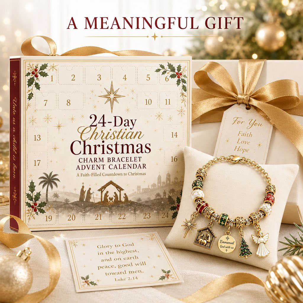 🎅🎅 2026 Christmas Gift 50% Off--🎄24-Day Christian Christmas Charm Bracelet Advent Calendar