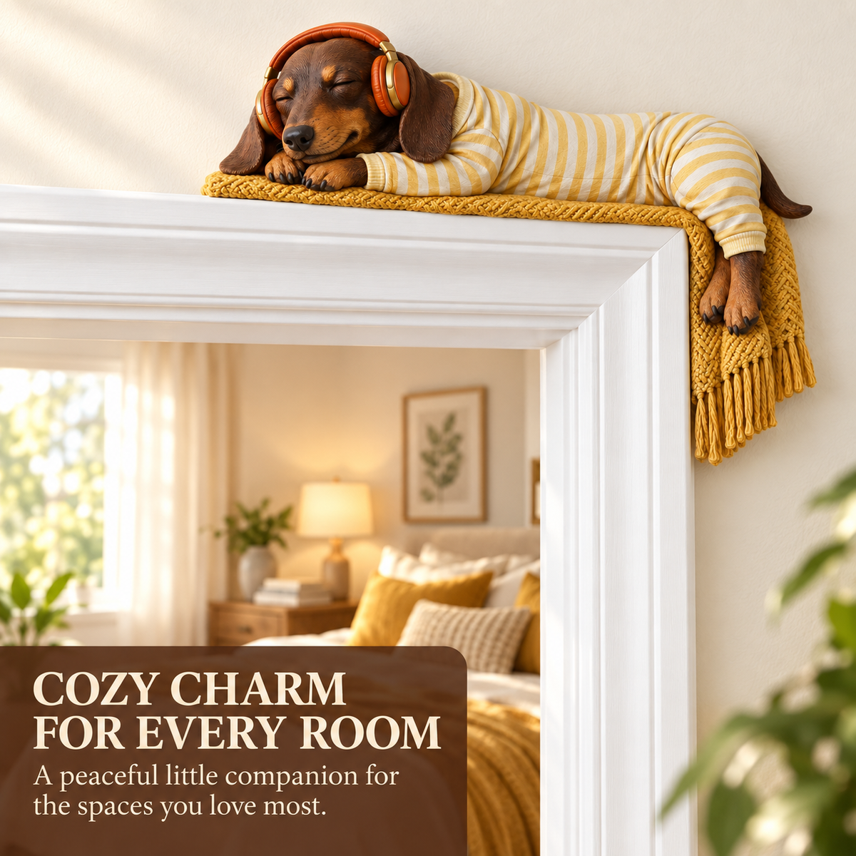 🐶Sleeping Dachshund Door Topper