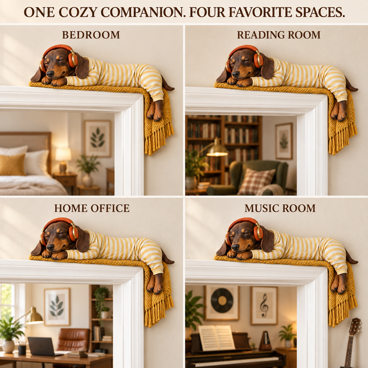 🐶Sleeping Dachshund Door Topper