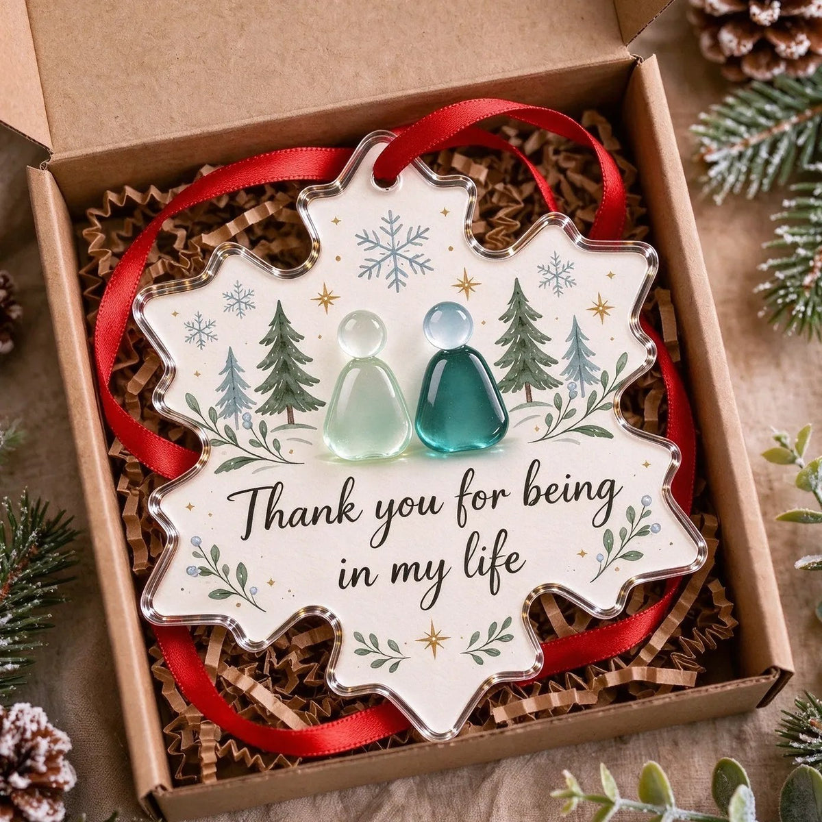 💗Handcrafted Snowflake Sea Glass Keepsake Ornament | A Meaningful Gift for Someone Special