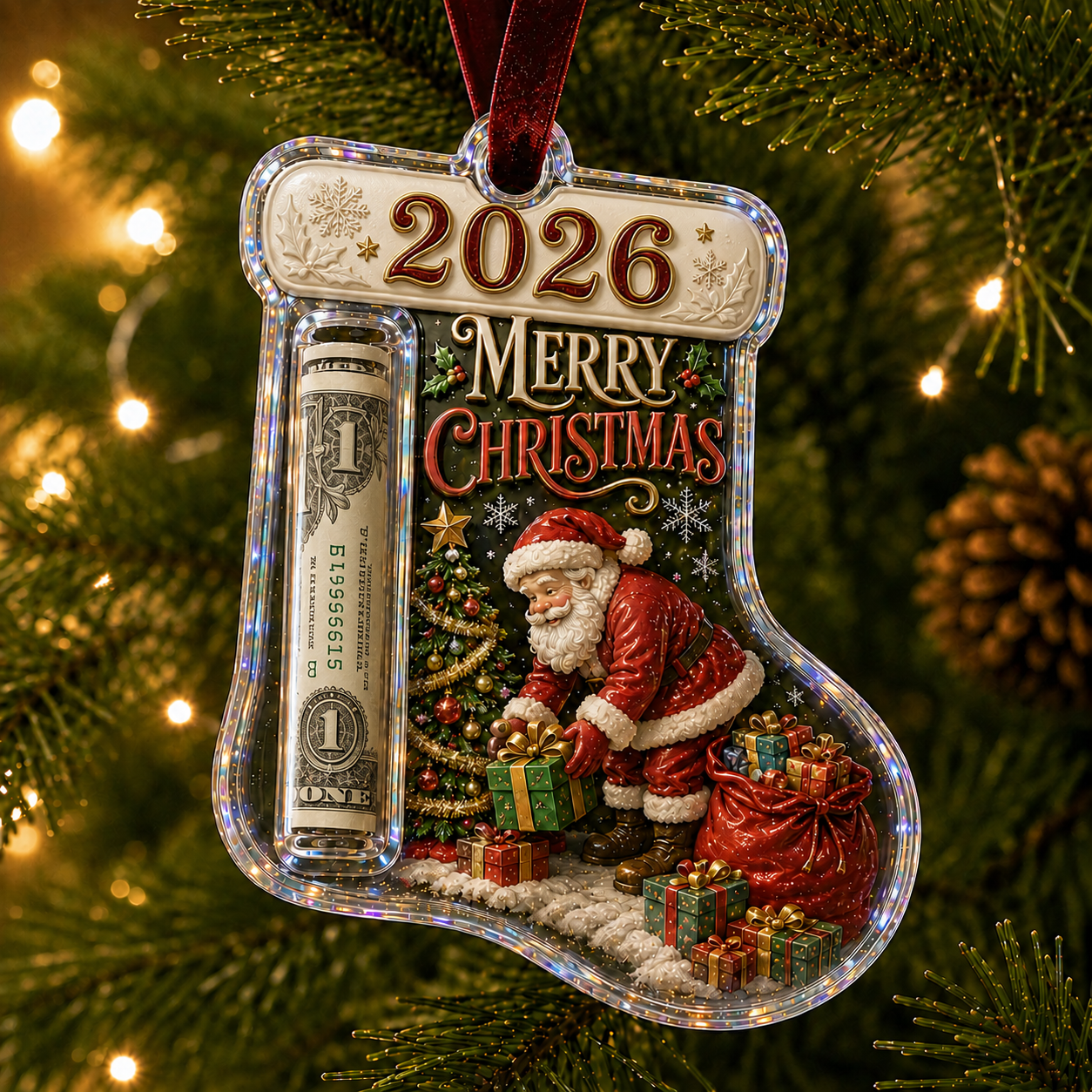 🎅 🎅2026 Christmas Gift 50% Off--Cash Clip Christmas Tree Ornament – Novelty Holiday Money Gift Clip | 9 Festive Styles