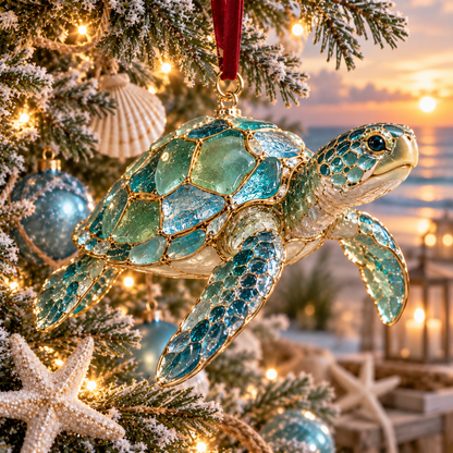 🎅🎅 2026 Christmas Gift 50% Off--2026 Ocean Christmas Series Sea Glass Ornament Collection – Seahorse, Octopus, Jellyfish, Shark, Sea Turtle & Whale Coastal Holiday Keepsakes