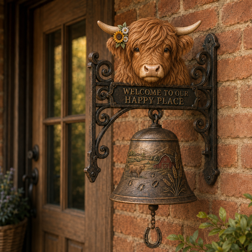 🎅🎅 2026 Christmas Gift 50% Off--🐂Highland Cow Farmhouse Welcome Bell🔔