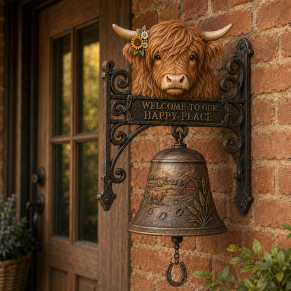 🎅 2026 Christmas Gift 50% Off--🐂Highland Cow Farmhouse Welcome Bell🔔
