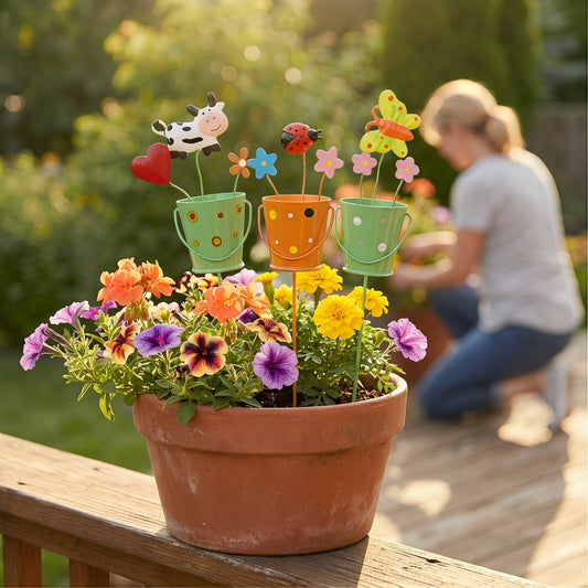 🔥Last Day 49% OFF-🌱Set of 3 Metal Flower Pot Garden Stakes