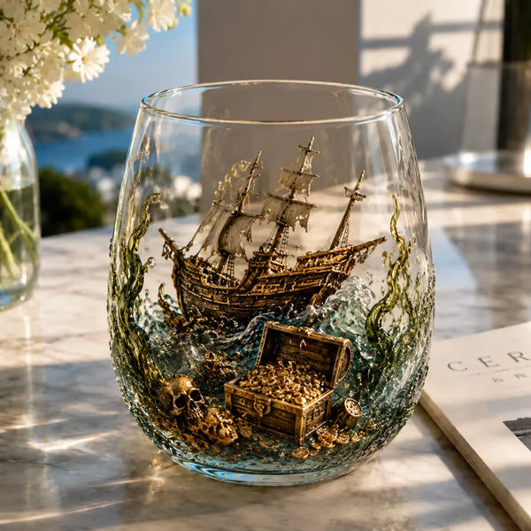 🌊Release The Kraken Pirate Glass Collection — 3-Piece Legendary Ocean Treasure Set - KRAKEN RISE GLass