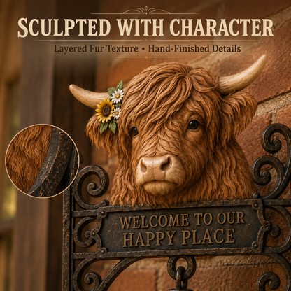 🎅🎅 2026 Christmas Gift 50% Off--🐂Highland Cow Farmhouse Welcome Bell🔔