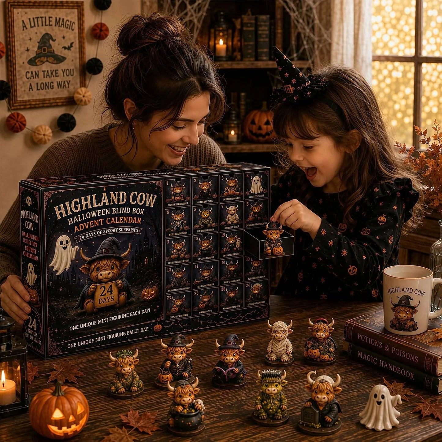 🎅 2026 Christmas Gift 50% Off--🐮2026 Highland Cow Halloween Countdown Calendar