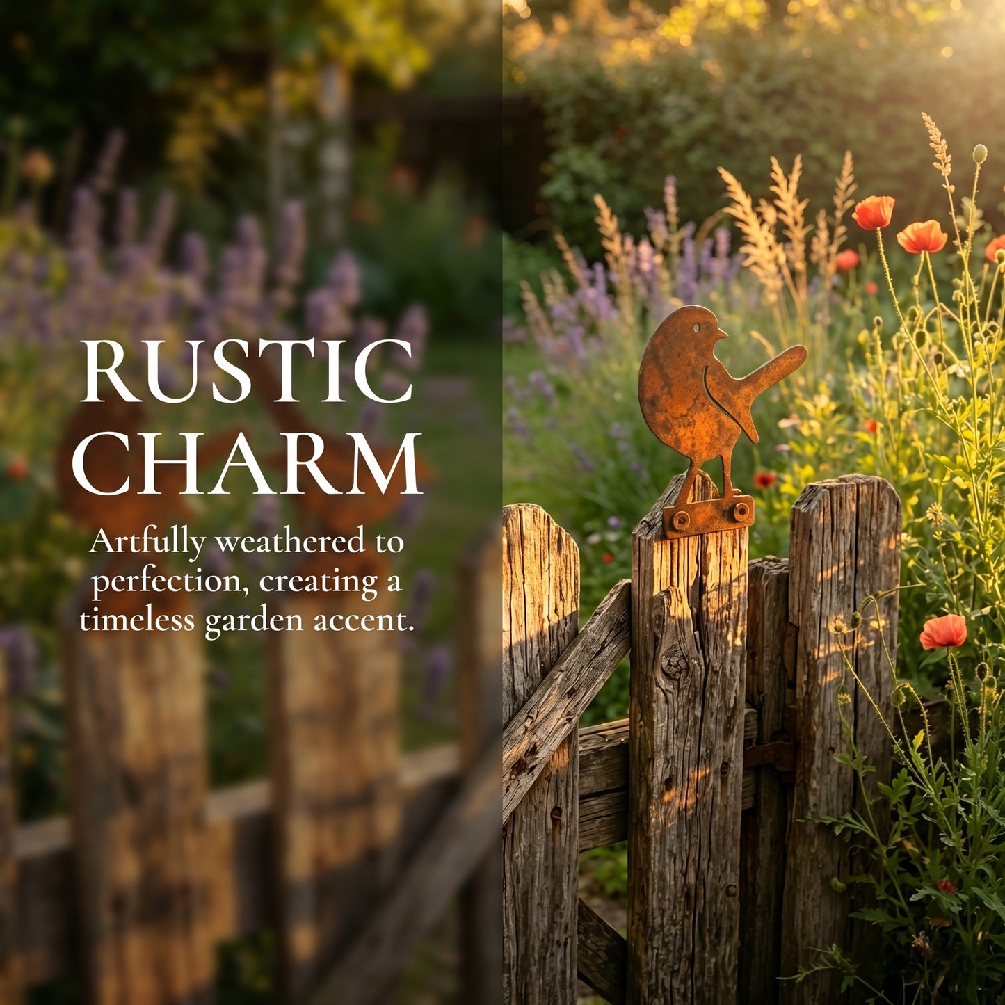 5-Piece Lifelike Rusty Metal Bird Silhouettes Garden Art