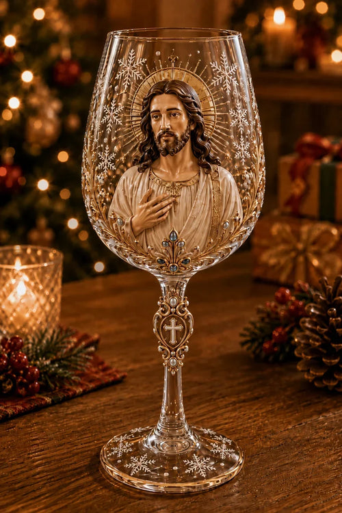 🎅 2026 Christmas Gift 50% Off--✝️Faith & Grace 3D Christian Wine Glass Set – Meaningful Faith Gift🎁