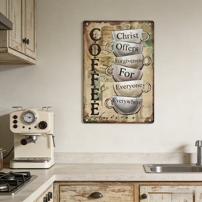 Christ Offers Forgiveness for Everyone Metal Sign