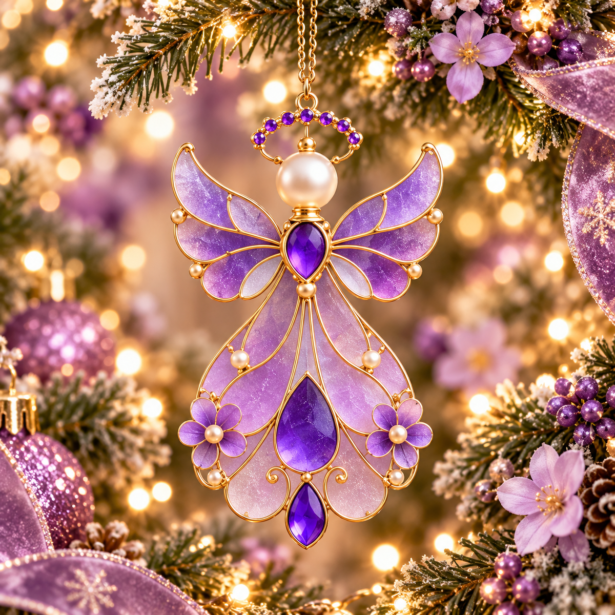 🔥LAST DAY 50% OFF🔥 - 12-Month Birthstone Angel Ornament Collection – Stained Glass Christmas Tree Decorations & Meaningful Keepsake Gifts