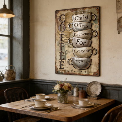 Christ Offers Forgiveness for Everyone Metal Sign