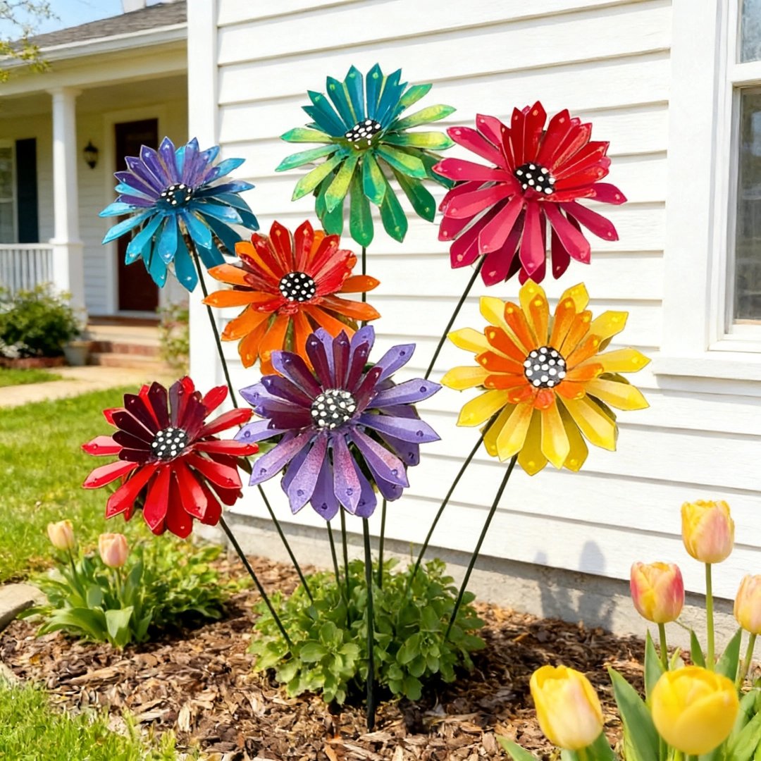 🔥Hot Sale - 49% OFF🔥Handcrafted Metal Zinnia Flower Garden Stake