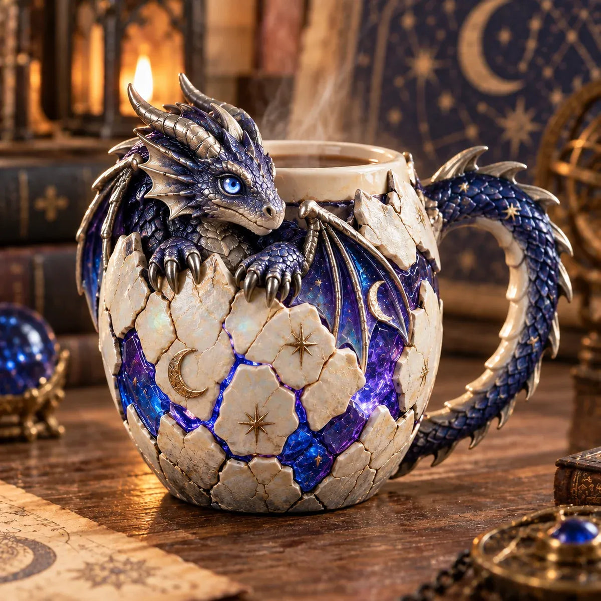 ⏳⏳ Last Day 50% OFF – 🐉 Dragonbound RealmsTM Sculpted Dragon Mug Collection | 6 Fantasy Realm Designs with Raised 3D Dragon Details ☕
