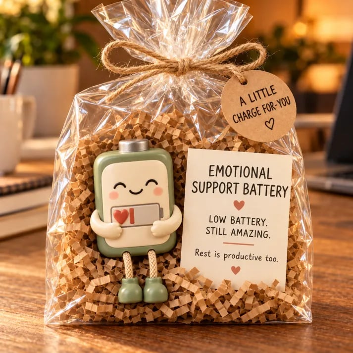 💖💖💖 Emotional Support Desk Companions 🎁 Funny Coworker Gift with Encouraging Message Card