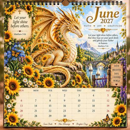 🔥LAST DAY 50% OFF - 🐉📖2027 Dragon Seasons of Faith Calendar – 12 Fantasy Dragons, Scripture & Seasonal Christian Art