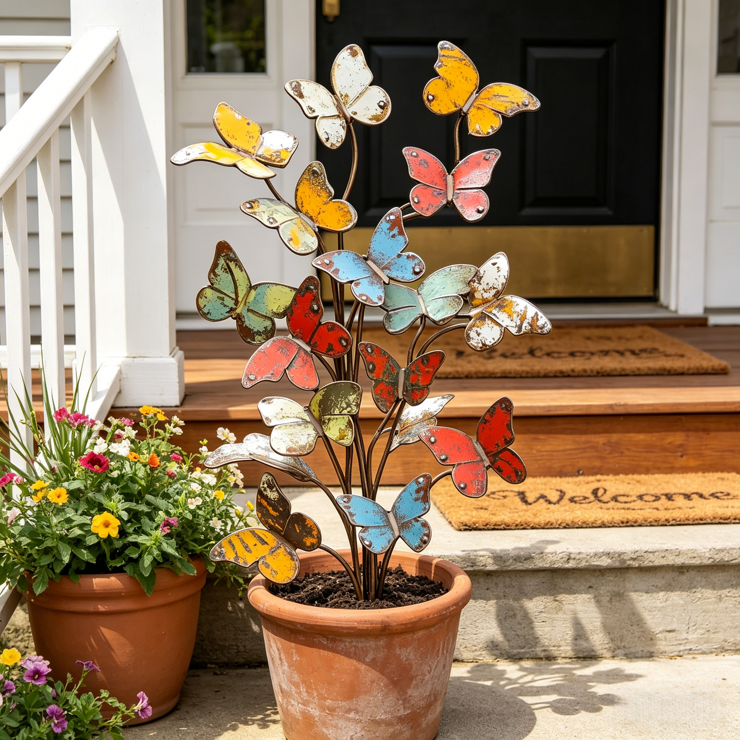 🦋🦋Multicolored Metal Butterfly Garden Stake