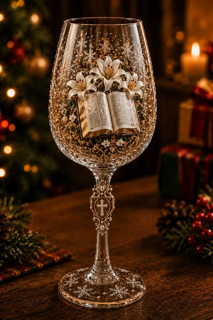 🎅 2026 Christmas Gift 50% Off--✝️Faith & Grace 3D Christian Wine Glass Set – Meaningful Faith Gift🎁