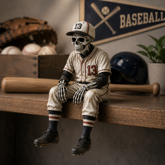 💀⚾Baseball Skeleton Shelf Sitter