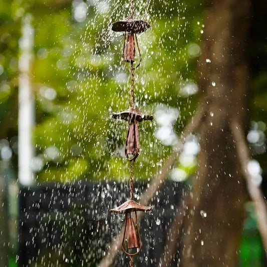 🔥Mother's Day Hot Sale 60% OFF🍄 Vintage Iron Mushroom Rain Chain | Rustic Outdoor Decor & Wind Chime