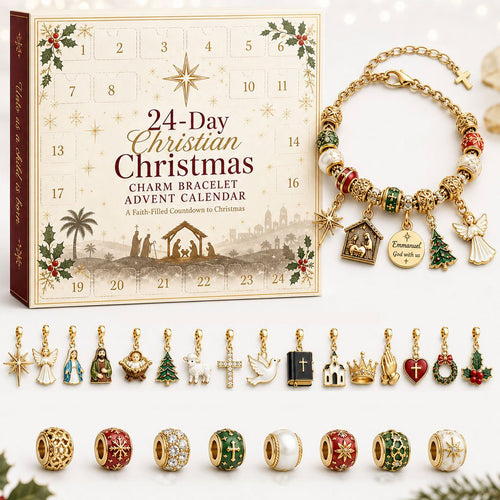 🎅🎅 2026 Christmas Gift 50% Off--🎄24-Day Christian Christmas Charm Bracelet Advent Calendar