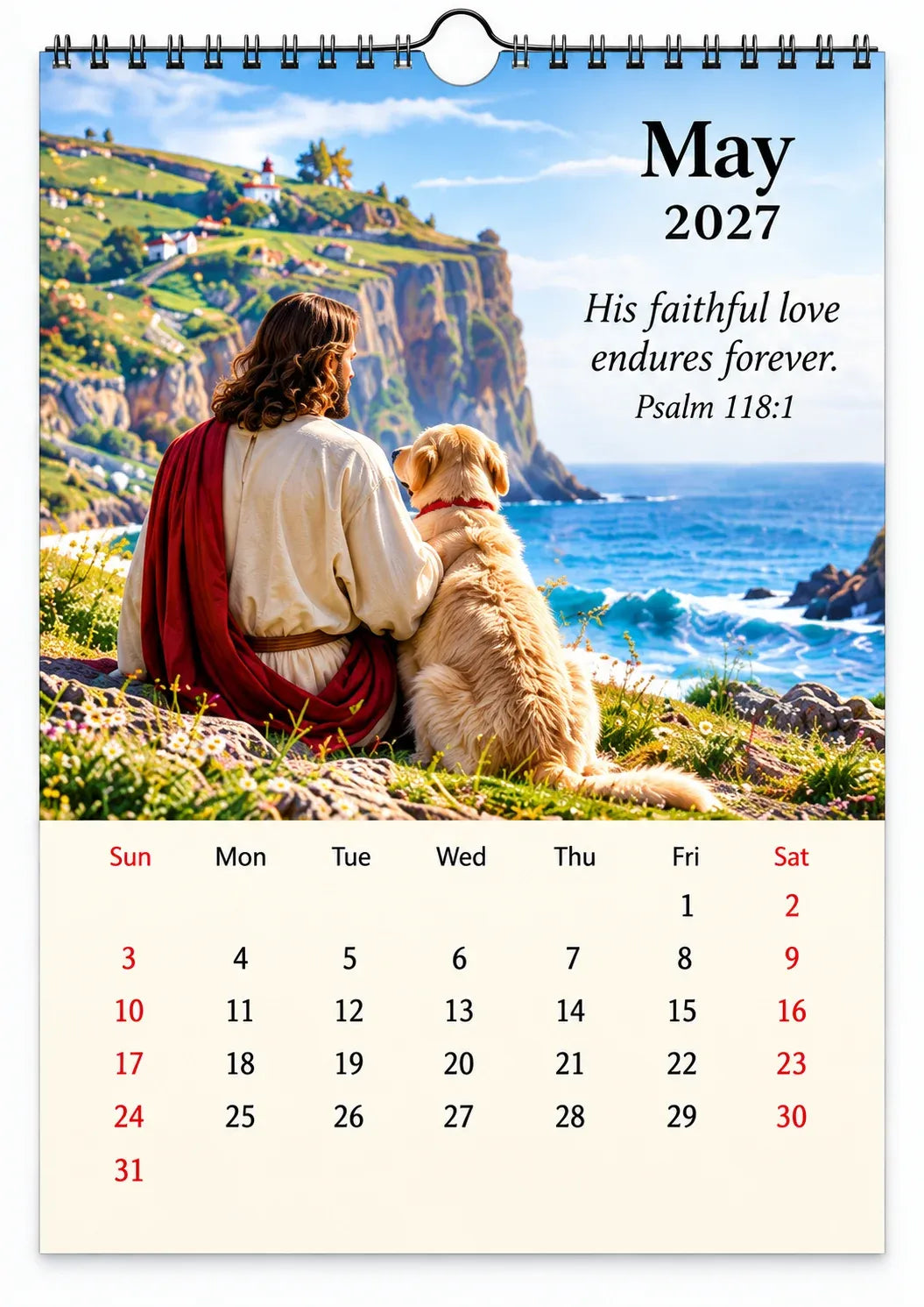 ✝️✝️ 2027 Seasons of Faith Wall Calendar | 12 Months of Christian-Inspired Artwork, Peaceful Countryside Scenes & Shepherd Imagery for Home, Prayer Spaces & Meaningful Gifts 🌿