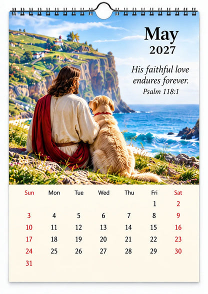 ✝️✝️ 2027 Seasons of Faith Wall Calendar | 12 Months of Christian-Inspired Artwork, Peaceful Countryside Scenes & Shepherd Imagery for Home, Prayer Spaces & Meaningful Gifts 🌿