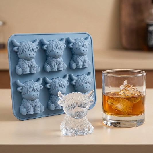 🐮 Mini Highland Cow Ice Cube Mold – Buy 2 Free Shipping