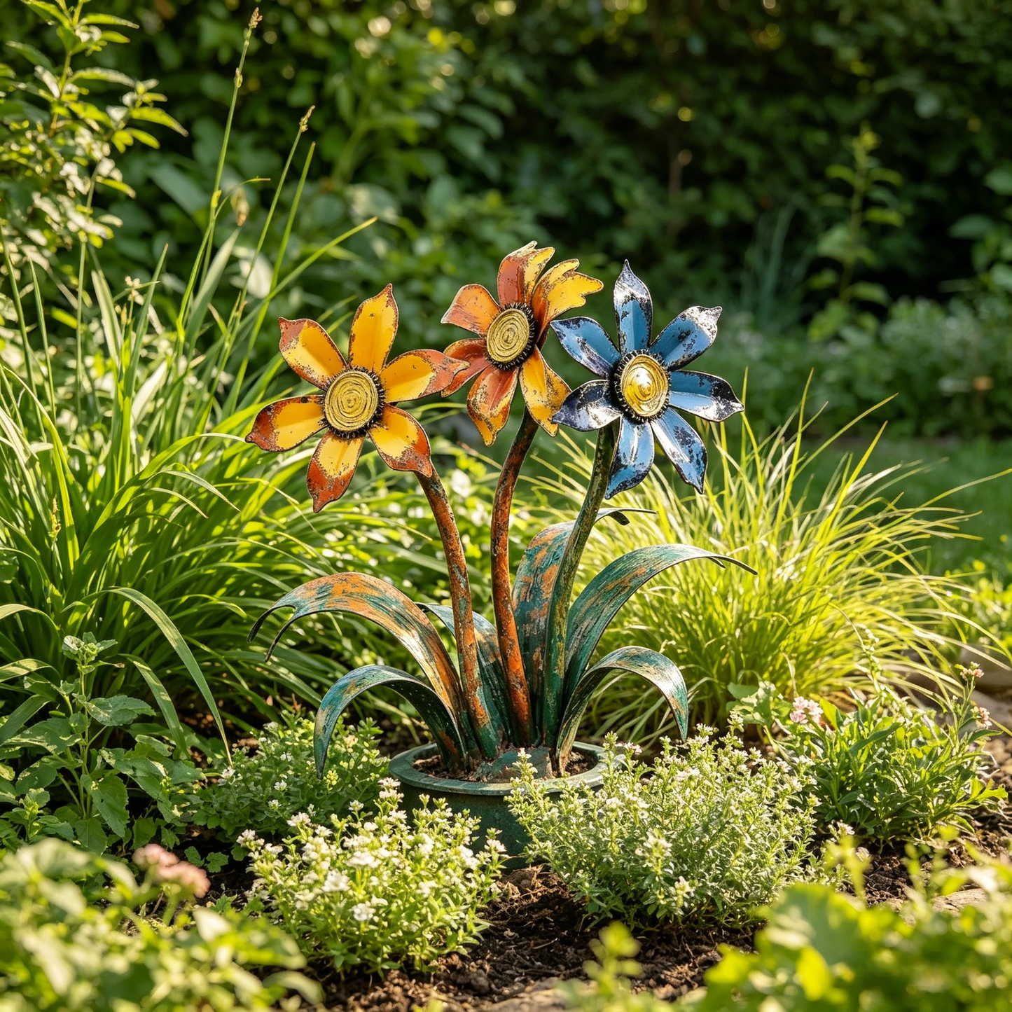 🌼2026 Mother's Day Gifts 50% Off--💖🎁Handcrafted Rustic Metal Flower Garden Stakes