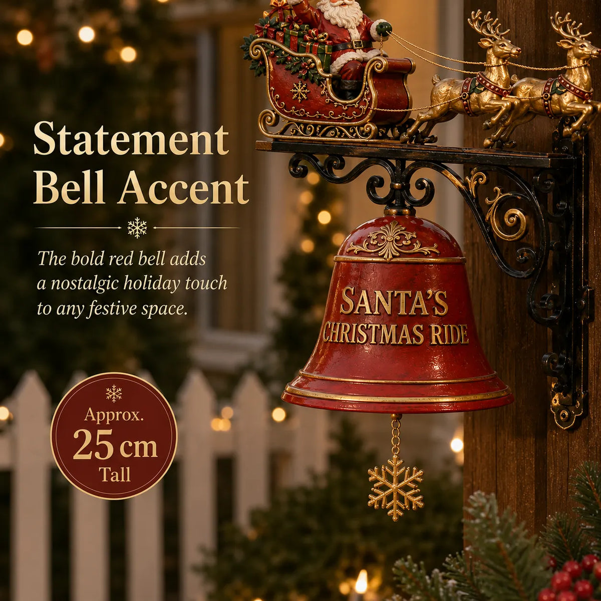 🎅 🎅2026 Christmas Gift 50% Off--🎅 Santa Sleigh with Reindeer & Bell | 3D Christmas Outdoor Decoration