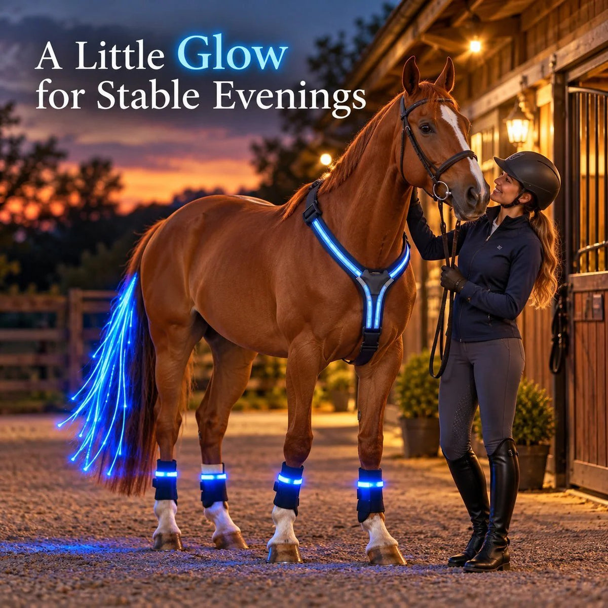 🐎 LED Horse Safety Light Set ✨ Stay Visible on Every Night Ride