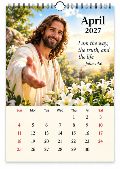 ✝️ 2027 Seasons of Faith Wall Calendar | 12 Months of Christian-Inspired Artwork, Peaceful Countryside Scenes & Shepherd Imagery for Home, Prayer Spaces & Meaningful Gifts 🌿