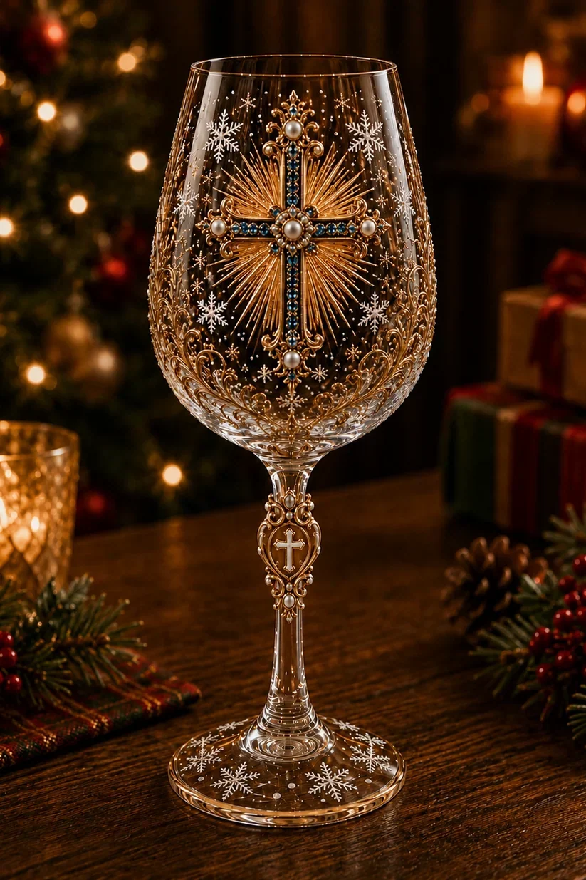 🎅🎅 2026 Christmas Gift 50% Off--✝️Faith & Grace 3D Christian Wine Glass Set – Meaningful Faith Gift🎁