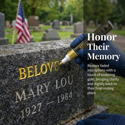 🖋️Golden Tombstone Marker Pen for Restoring Faded Grave Inscriptions
