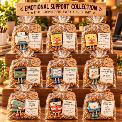 💖💖💖 Emotional Support Desk Companions 🎁 Funny Coworker Gift with Encouraging Message Card