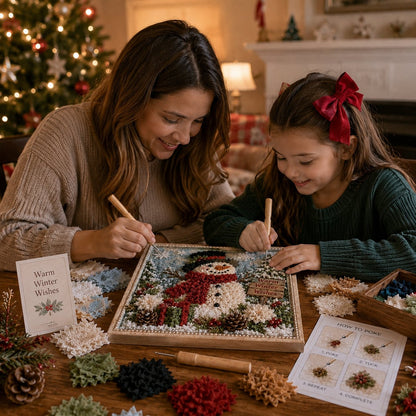 🔥 LAST DAY 49% OFF – 🎄🧵 Premium 3D Christmas Fabric Poke Art Kit | No-Sew Holiday Craft with Pre-Punched Board, Fabric Squares & Display Stand 🎅✨