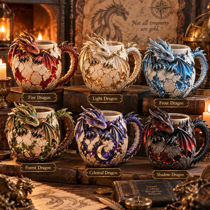 ⏳⏳ Last Day 50% OFF – 🐉 Dragonbound RealmsTM Sculpted Dragon Mug Collection | 6 Fantasy Realm Designs with Raised 3D Dragon Details ☕