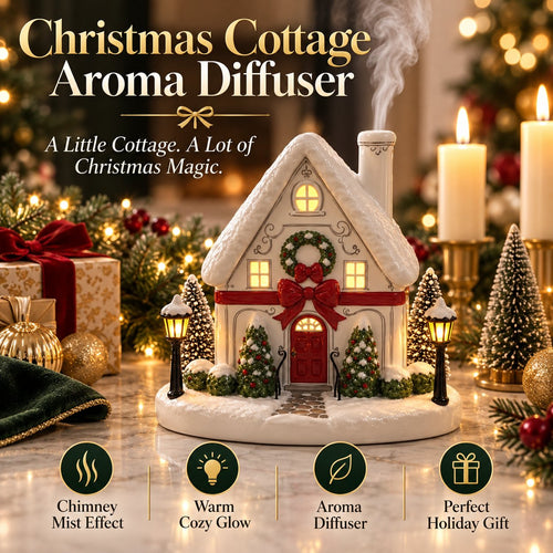 🏠 Christmas House Aroma Diffuser – Gentle Mist & Glowing Windows