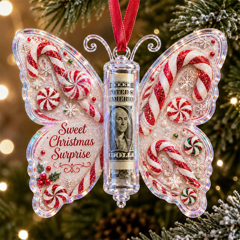 🎅 2026 Christmas Gift 50% Off--🦋💵 Christmas Cash Gift Butterfly Ornament – Holiday Money Holder Keepsake 🎄✨