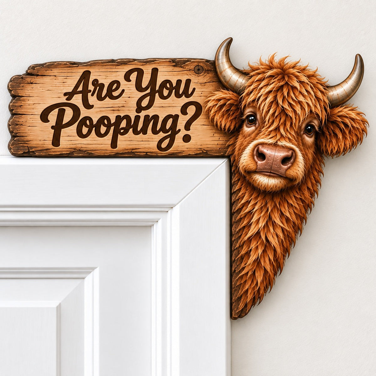 🐮Last Day 50% OFF - Funny Highland Cow Door Topper