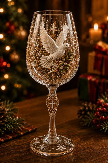 🎅 2026 Christmas Gift 50% Off--✝️Faith & Grace 3D Christian Wine Glass Set – Meaningful Faith Gift🎁
